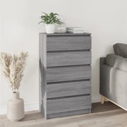 vidaXL Armário de gavetas 60x36x103 cm deriv. madeira cinzento sonoma