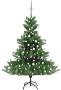 vidaXL Árvore Natal artificial LEDs/bolas 150cm abeto caucasiano verde