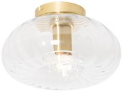 LED Plafon Inteligente Dourado com Vidro incl. Wifi P45 - Ayesha