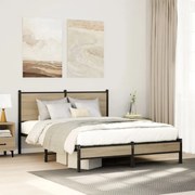 vidaXL Estrutura de cama sem colchão 140x200 cm metal carvalho sonoma