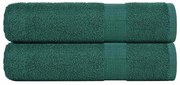 vidaXL Toalhas de banho 2pcs 70x140 cm 360 gsm 100% algodão verde