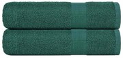 vidaXL Toalhas de banho FROGN 2pcs 70x140 cm 360 g/m² verde