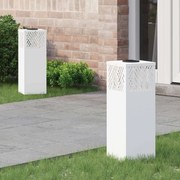 vidaXL Luz Solar LED de Caminho 2 pcs Branco Aço Laminado a Frio