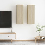 vidaXL Móveis de TV 2 pcs derivados de madeira carvalho sonoma