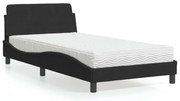 vidaXL Cama com colchão 100x200 cm veludo preto