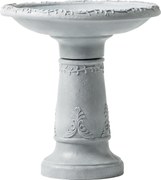 Outsunny Banho para pássaros em resina para exterior, banho redondo de 51 cm com aparência de pedra, comedouro independente, Cinza | Aosom Portugal