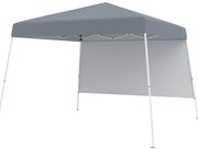 Tenda dobrável de 8 x 8 pés com 1 parede lateral e mochila portátil - branca