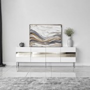 Móvel TV Leon – Branco e Prateado – 180 cm x 59 cm x 35 cm