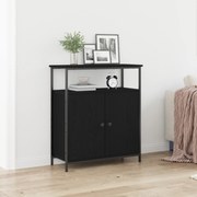 Buffet vidaXL Preto Carvalho 70x30x80 cm Madeira de engenharia