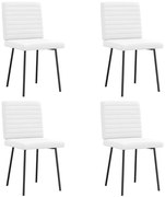 vidaXL Cadeiras de jantar 4 pcs couro artificial branco