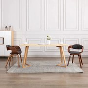 vidaXL Cadeiras de jantar 2 pcs madeira curvada e tecido cinzento