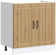 vidaXL Armário baixo lavatório Lucca madeira carvalho artisiano