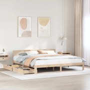 vidaXL Estrutura de cama c/ gavetas 200x200 cm madeira de pinho maciça