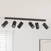 vidaXL Foco de teto com holofotes Preto 73 x 5,5 x 16,5 cm Metal