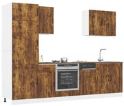 vidaXL 7 peças armário de cozinha conjunto Lucca carvalho fumado