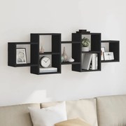 vidaXL Prateleira de parede 129x18x42 cm derivados de madeira preto
