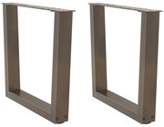 vidaXL Pés para mesa de centro em formato de V, 2 peças, aço natural, 50x(42-43,3) cm, aço