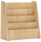 Estante de madeira para crianças de 4 níveis com compartimentos fundos - branca