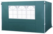 Outsunny Paredes Laterais Tenda 3x3 m Substituição Tecido Oxford Janela Resistente Intempéries 300x200 cm Verde | Aosom Portugal
