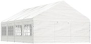 Gazebo com telhado 8,92x5,88x3,75 m polietileno branco