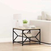 vidaXL mesa de café com prateleira em carvalho Sonoma – 51x50x40 cm – feita de madeira derivada