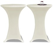 Toalha de Mesa elástica Ø60, Creme / 2 peças