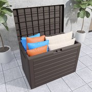 Caixa de almofadas jardim Lille em Plástico (polipropileno) 190L 78 x 44 x 55 cm castanha