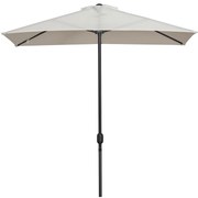 Outsunny Meia Chapéu de Sol Grande 230x130x245 cm para Parede Jardim Terraço Varanda com Manivela e Vara Metálica Ø38 mm Proteção UV Creme | Aosom PT