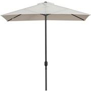 Outsunny Meia Chapéu de Sol Grande 230x130x245 cm Parede Jardim Terraço Varanda Manivela Vara Metálica Ø38 mm Proteção UV Creme | Aosom Portugal