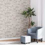 vidaXL Papel parede 3D c/ aspeto de pedra 10x0,53 m não-tecido creme