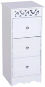 HOMCOM Armário Casa de Banho com 3 Gavetas Móvel de Armazenamento para Casa de Banho Dormitório 29,8x29,8x68,5 cm Branco |Aosom Portugal
