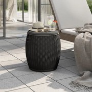 vidaXL Caixa arrumação para jardim 4 em 1 polipropileno preto
