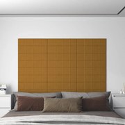 Painel de parede 12 pcs 60x30 cm veludo 2,16 m² castanho