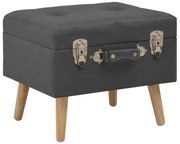 vidaXL Banco de arrumação 40 cm tecido cinzento-escuro