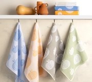 Pano de cozinha tela 70x50 cm - Panos cozinha 100% algodão 260 gr.- CALABAZAS  Lasa Home: Azul