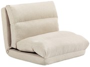 HOMCOM Sofá de Chão Sofá Preguiçoso Sofá Conversível em Cama Inclinável 90°-180° Tecido 70x72x56 cm Bege | Aosom Portugal