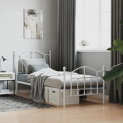 vidaXL Estrutura de cama com cabeceira e pés 80x200 cm metal branco