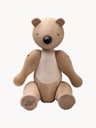 Objeto decorativo artesanal em madeira de carvalho com forma de urso