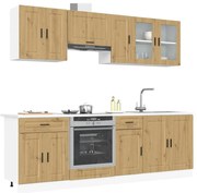 vidaXL 8 peças armário de cozinha conjunto Kalmar carvalho artisiano
