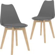 vidaXL Cadeiras de jantar 2 pcs plástico cinzento
