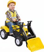 HOMCOM Trator a Pedais para Crianças acima de 3 Anos Trator Escavadora Infantil com Pá Dianteira 114x41x52 cm Amarelo e Preto | Aosom Portugal