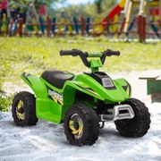 Moto 4 Elétrico Elétrica para Crianças de 18-36 Meses Quadriciclo a Bateria 6V com Avance e Retrocesso 72x40x45,5cm Verde