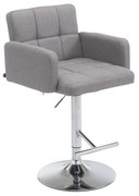 Banco de bar Los Angeles em tecido 60 x 93-113 x 56 cm Cinzento