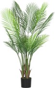 HOMCOM Planta artificial interior 120 cm, palmeira artificial com vaso plástico e flocado, verde | Aosom Portugal