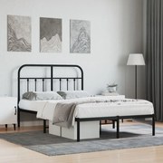 vidaXL Estrutura de cama com cabeceira 120x200 cm metal preto