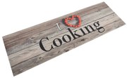 Tapete de cozinha lavável 60x180 cm veludo padrão cooking cinza