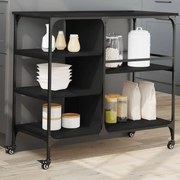 vidaXL Carrinho de cozinha 100x45x89,5 cm derivados de madeira preto