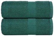 vidaXL Toalhas de rosto 2 peças FROGN Verde 30x30 cm 100% algodão