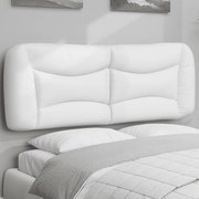 vidaXL Almofadão de cabeceira 140 cm couro artificial branco