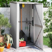 vidaXL Abrigo de jardim 118,5x97x209,5 cm aço galvanizado cinzento